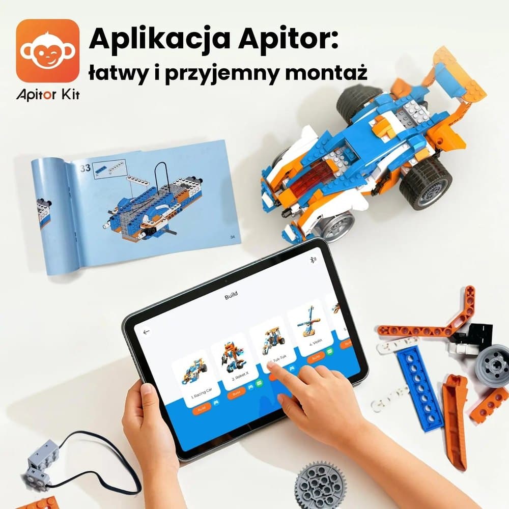 Apitor Robot X – programowalny robot 12 w 1 dla dzieci, 600 elementów, sterowanie z aplikacji