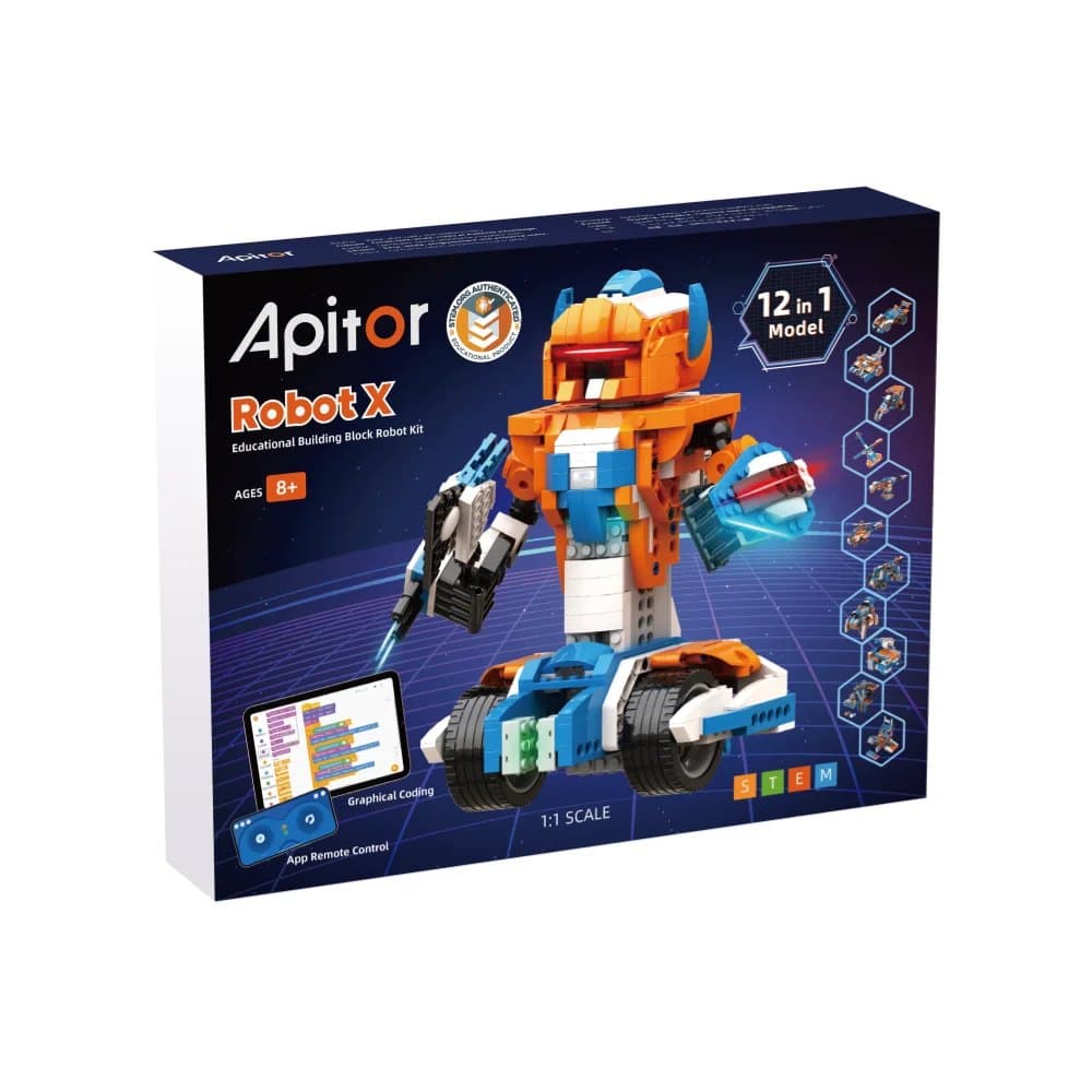 Apitor Robot X – programowalny robot 12 w 1 dla dzieci, 600 elementów, sterowanie z aplikacji