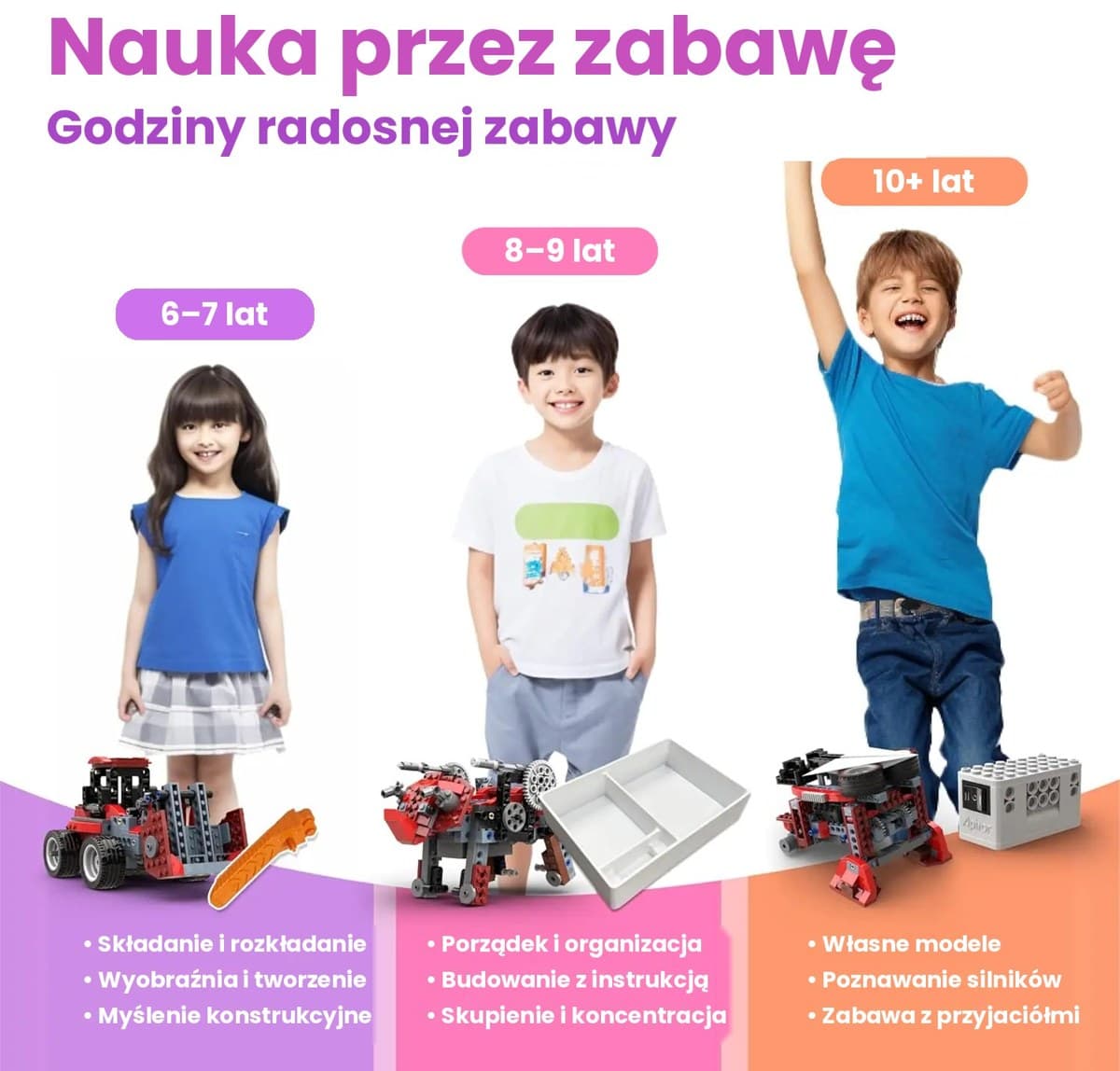 Apitor Robot B – zestaw konstrukcyjny 8 w 1 z silnikiem, 240 elementów, monster truck, 6+