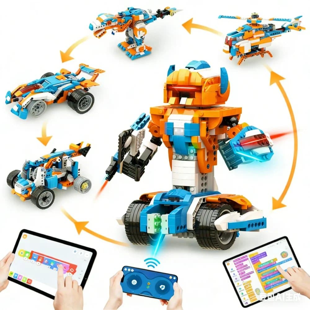 Apitor Robot X – programowalny robot 12 w 1 dla dzieci, 600 elementów, sterowanie z aplikacji