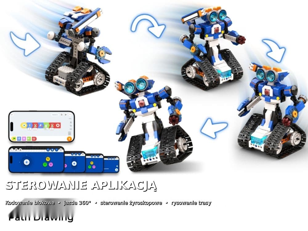 Apitor Robot J – programowalny robot 6 w 1 dla dzieci, 480 elementów, sterowanie z aplikacji